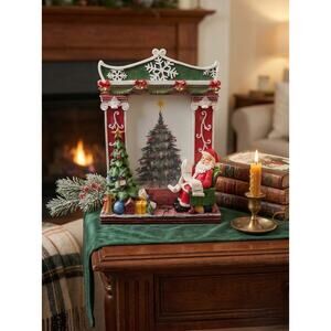 Light Up Santa Claus Christmas Picture Frame Figurine - 5x7 Holiday Decor 3D